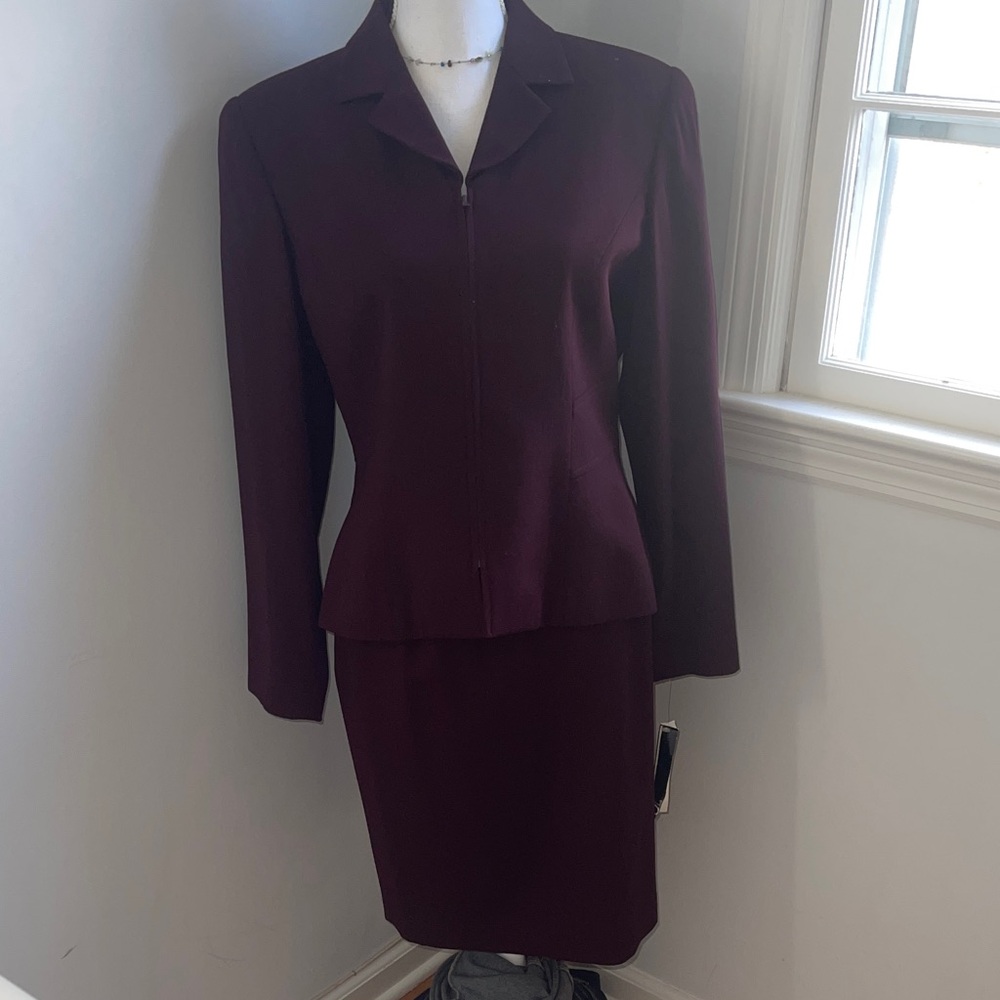 Wool Business Burgundy Suit Set NWT 6